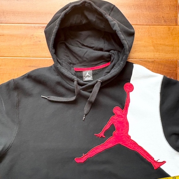 RARE Nike Air Jordan Jumpman Pullover Hoodie Fleece Sweater Mens XL Black - Picture 5 of 10